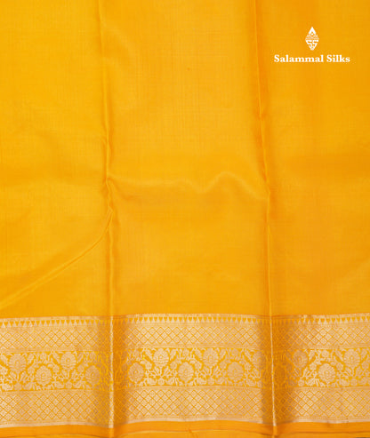 Beautiful Yellow Pure Kanjivaram Silk Saree With Traditional Border