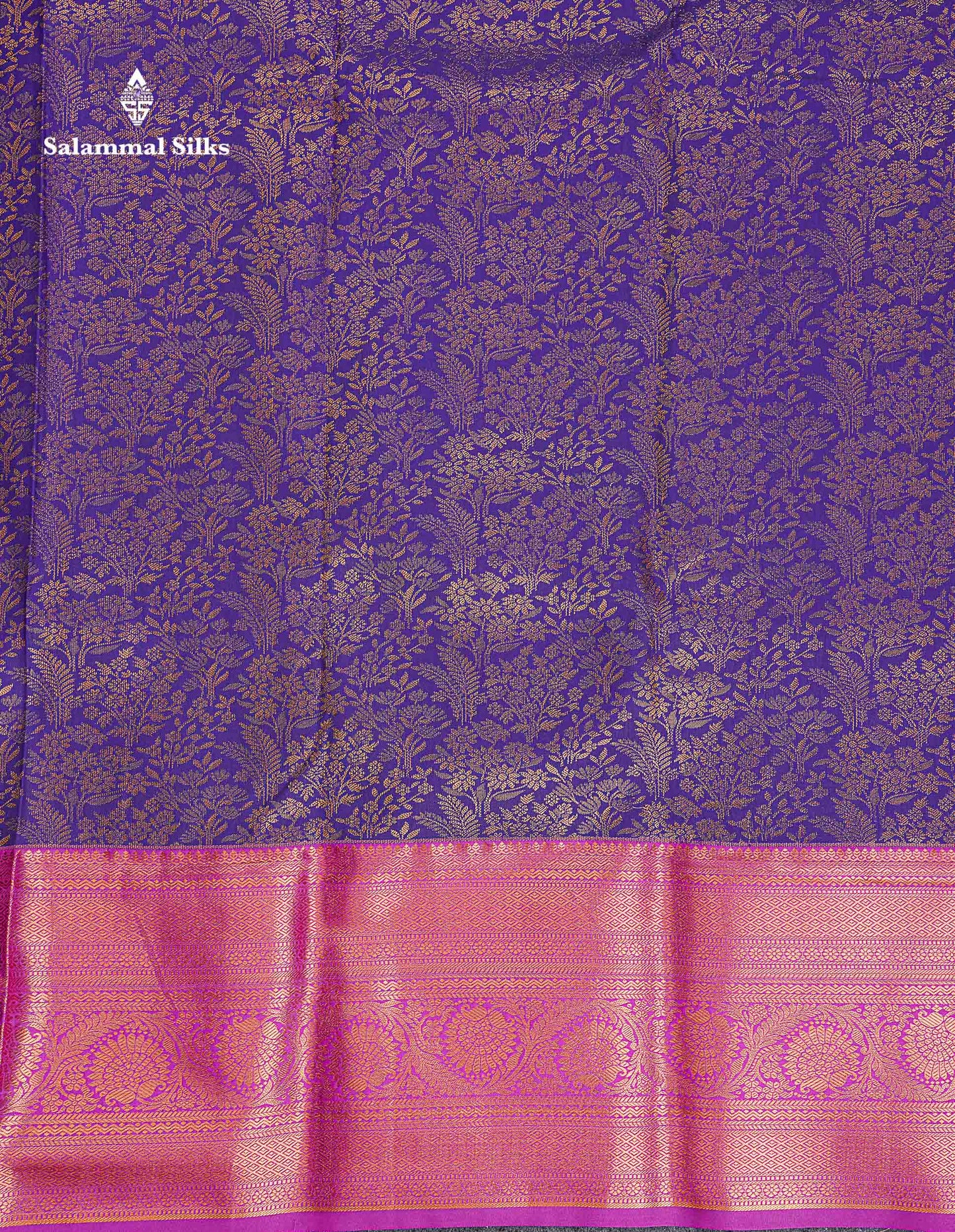 Bridal Semi Silk Saree -  Navy Blue Colour Body With Contrast Vadamalli Traditional Evening Morning Border