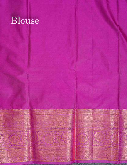 Bridal Semi Silk Saree -  Navy Blue Colour Body With Contrast Vadamalli Traditional Evening Morning Border