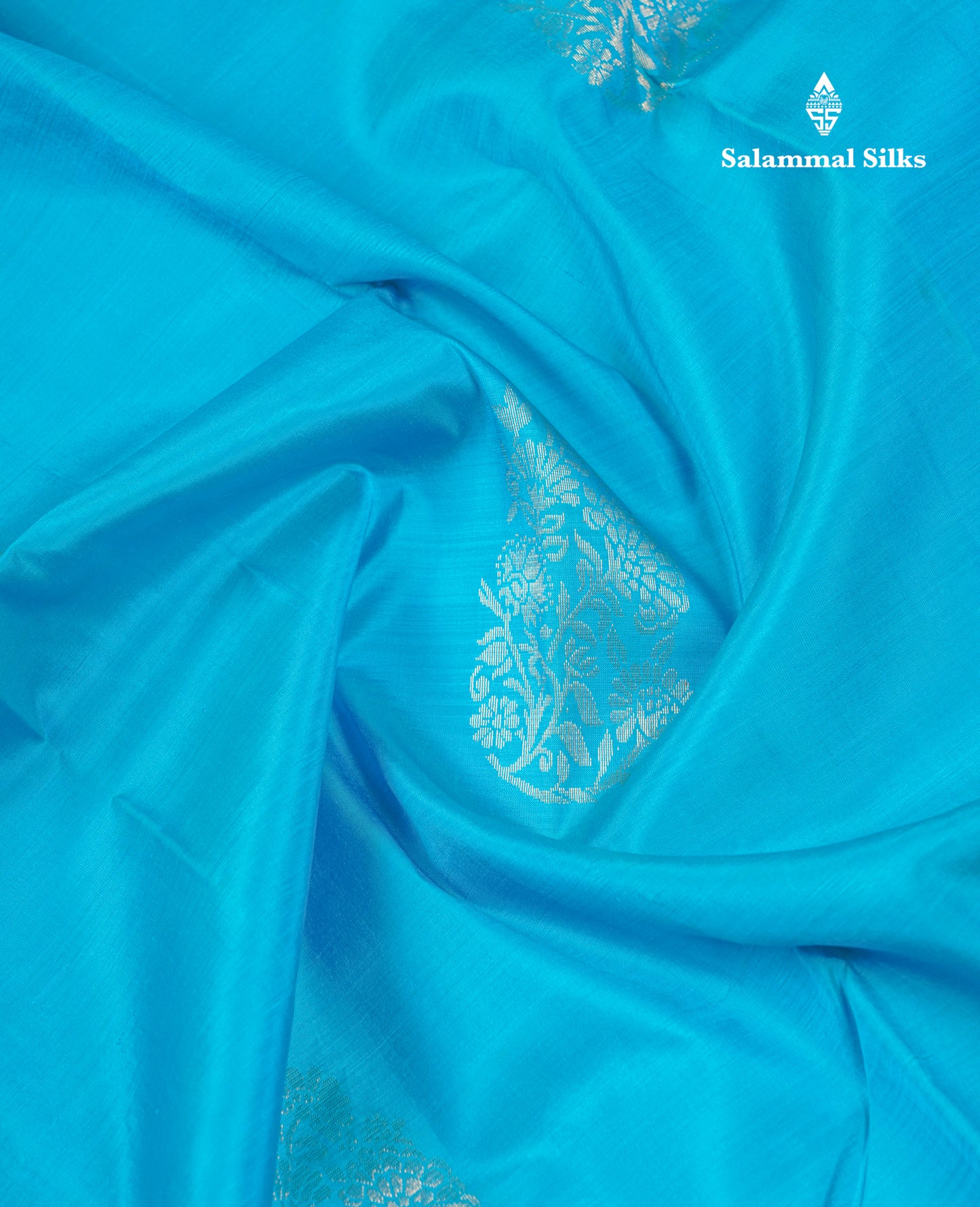 Beautiful Sky Blue Pure Kanjivaram Silk Saree With Contrast Violet Blouse