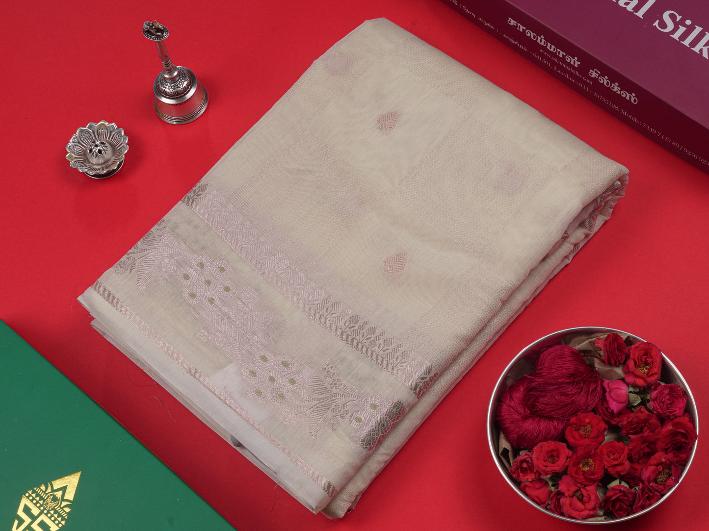 Pastel Blue Colour Cotton Mix Saree With Silver Zari Menna Work Border