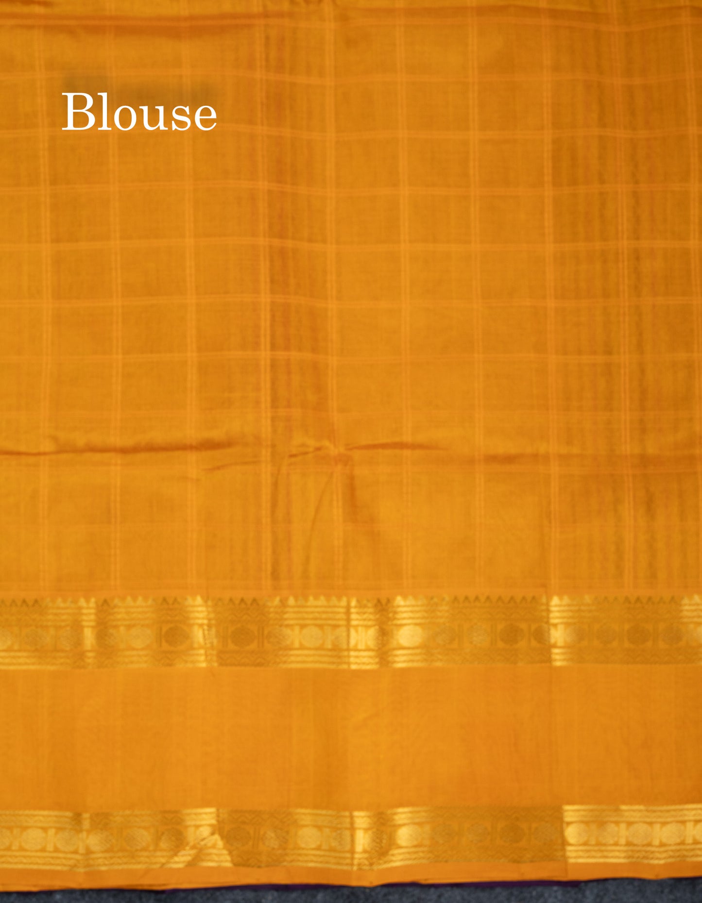 Beautiful Dark Maroon Rudraksha Butta With Checks Pure Silk Cotton Saree With Contrast Orange Traditional Gap Border
