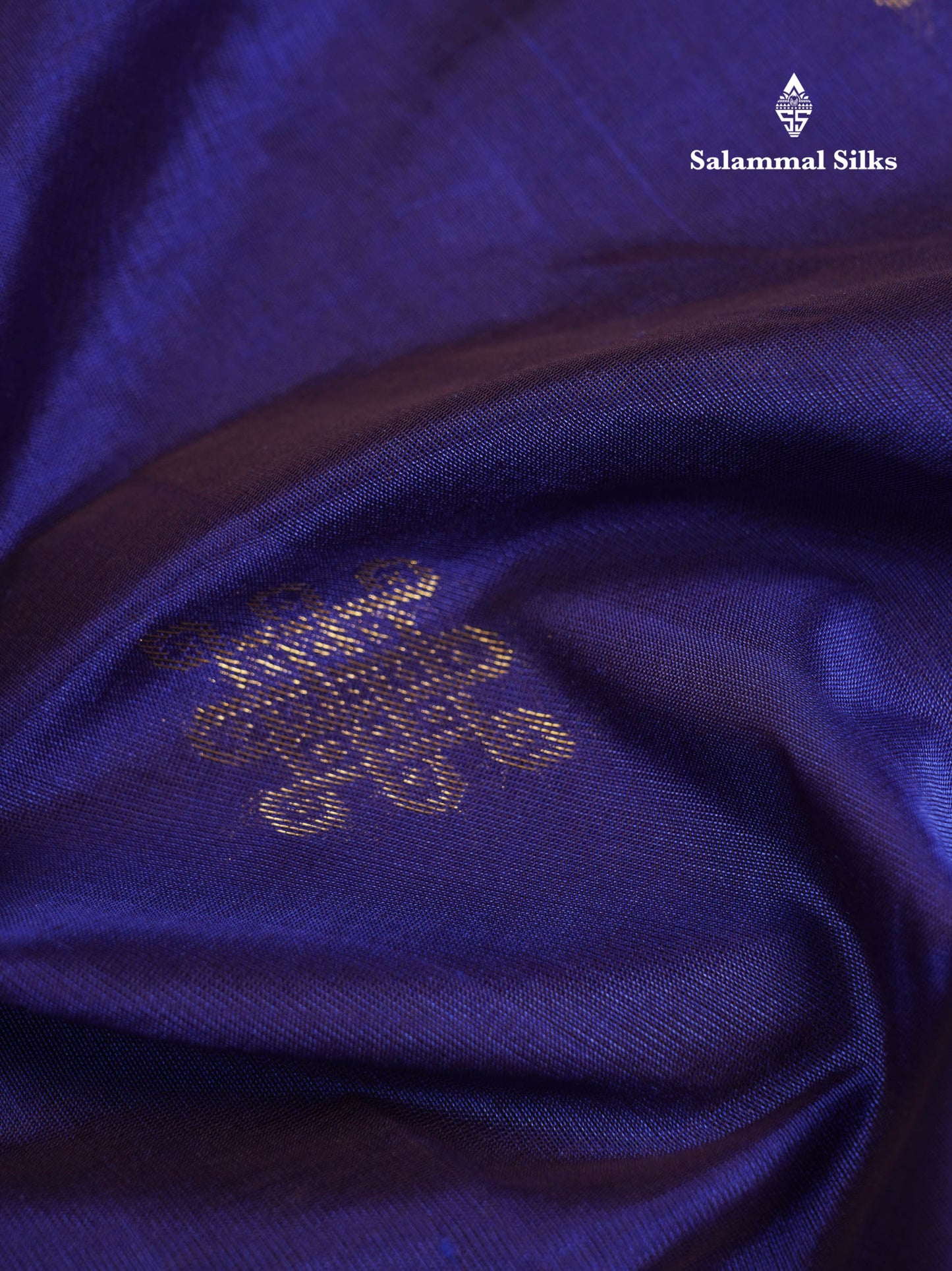 Beautiful Dual Tone Royal Blue Pure Silk Cotton Saree With Contrast Blue Traditional Gap Border