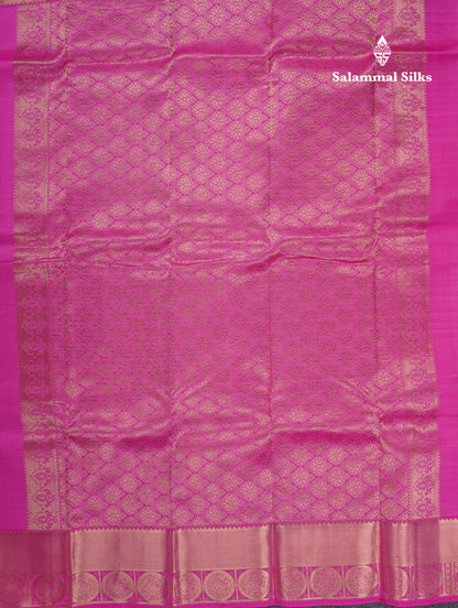 Beautiful Pink Pure Kanjivaram Silk Saree With Traditional Border