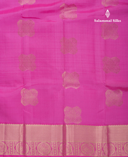 Beautiful Pink Pure Kanjivaram Silk Saree With Traditional Border