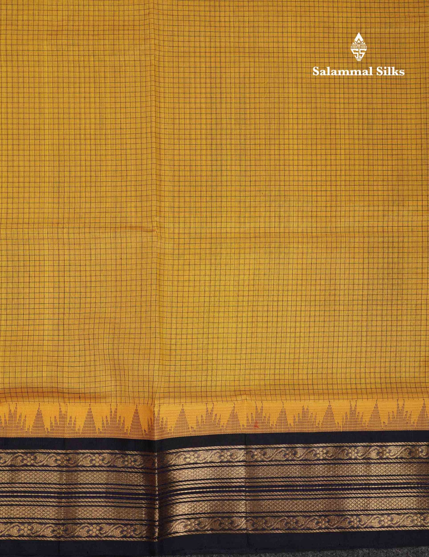 Beautiful Dual Tone Light Pink Small Checks Pure Silk Cotton Saree With Contrast Navy Blue Traditional Border