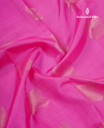 Beautiful Pink Pure Kanjivaram Silk Saree With Traditional Border