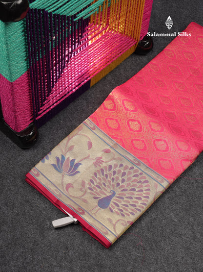 Beautiful Pure Silk Pattu Pavadai (Bottle Green) With Contrast Redish Maroon Blouse 45"