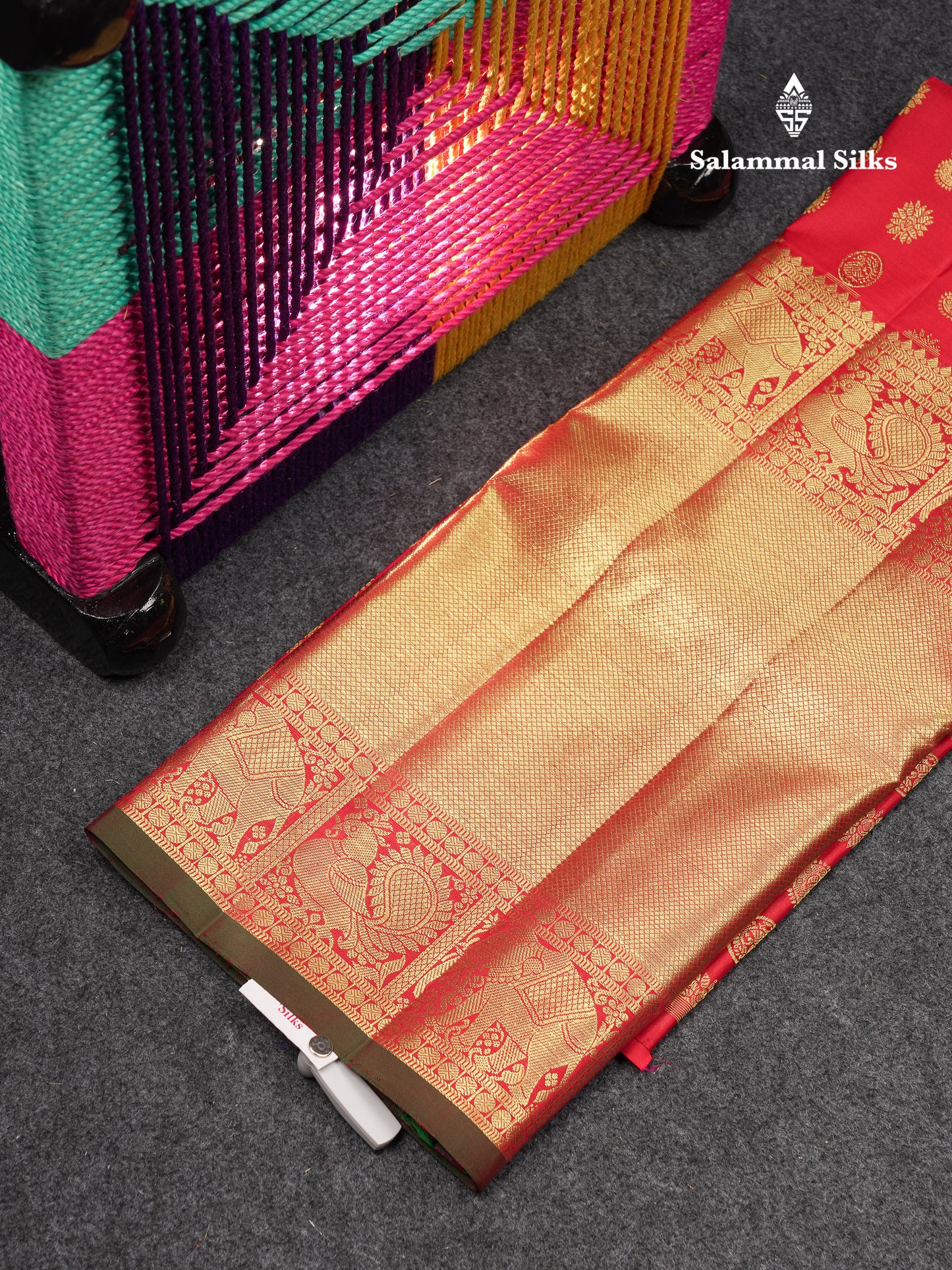Beautiful Pure Silk Pattu Pavadai (Dual Tone Pinkish Orange) With Traditional Long Border 45"