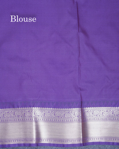 Mustard Yellow Semi Silk Saree With Contrast Violet Border