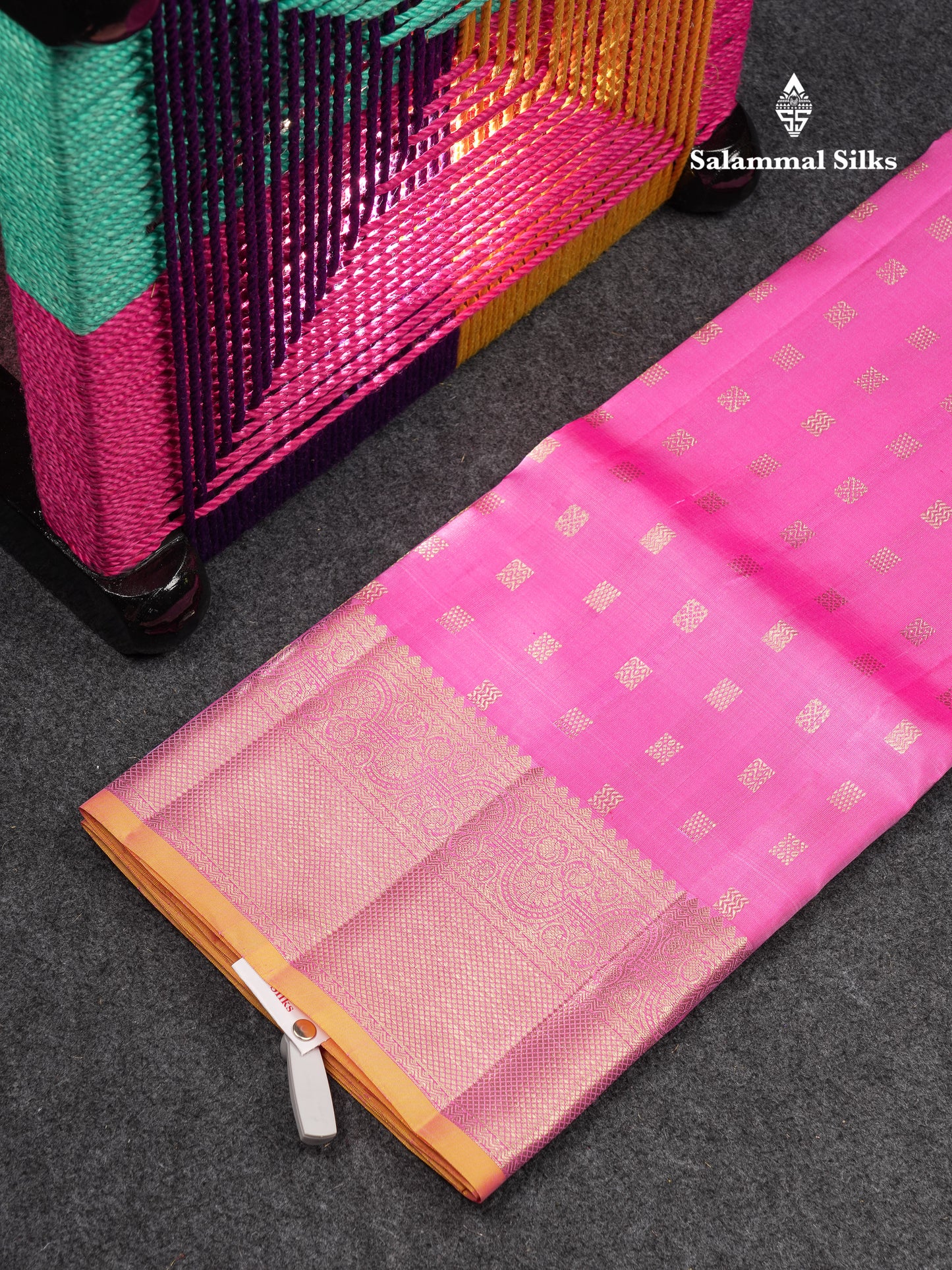 Beautiful Pure Silk Pattu Pavadai (Light Pink) With Contrast Light Peach Blouse 45"