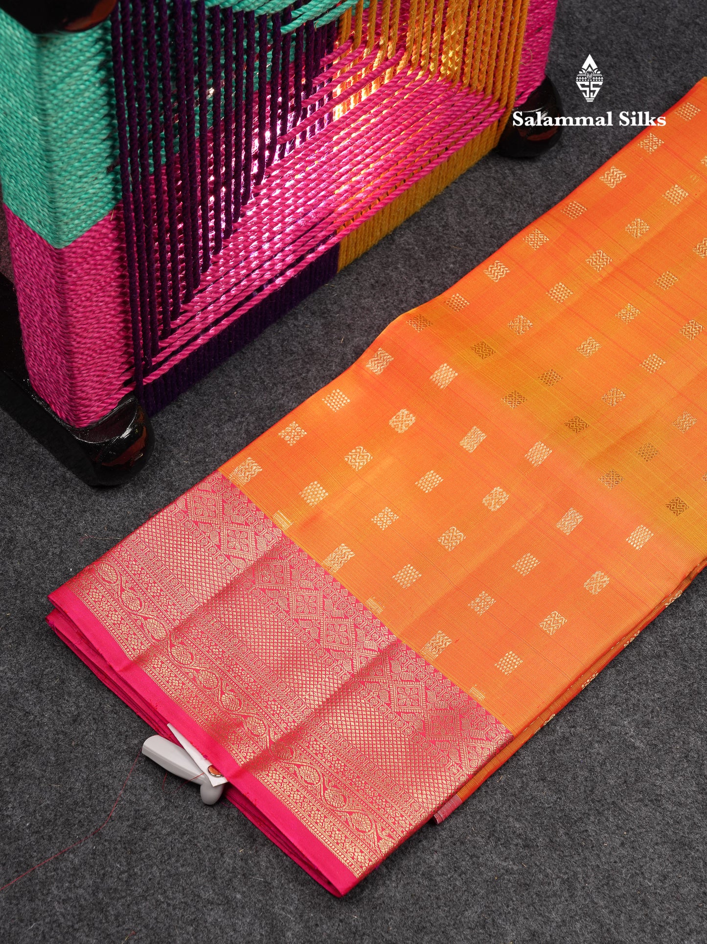 Beautiful Pure Silk Pattu Pavadai (Light Pink) With Contrast Light Peach Blouse 45"