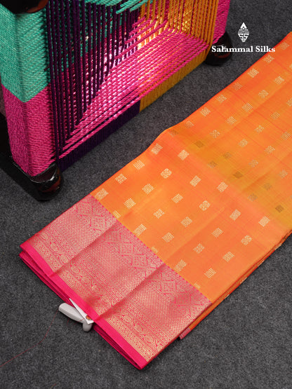 Beautiful Pure Silk Pattu Pavadai (Light Pink) With Contrast Light Peach Blouse 45"