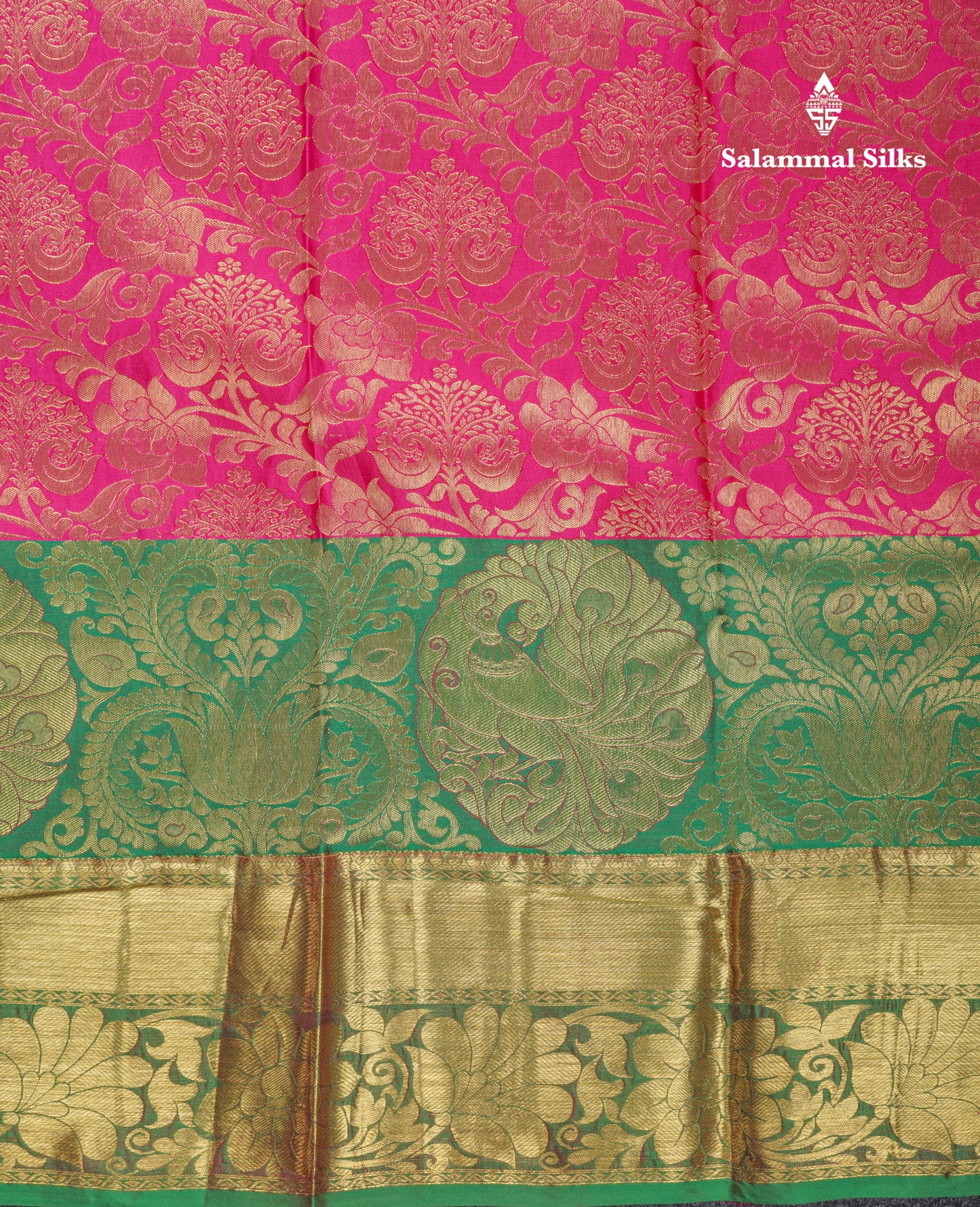 Beautiful Green Bridal Pure Mix Silk Saree With Contrast Magenta Traditional Evening Morning Border