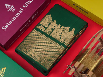 Ash Colour Pure Kanjivaram Silk Saree with Pallakku Border