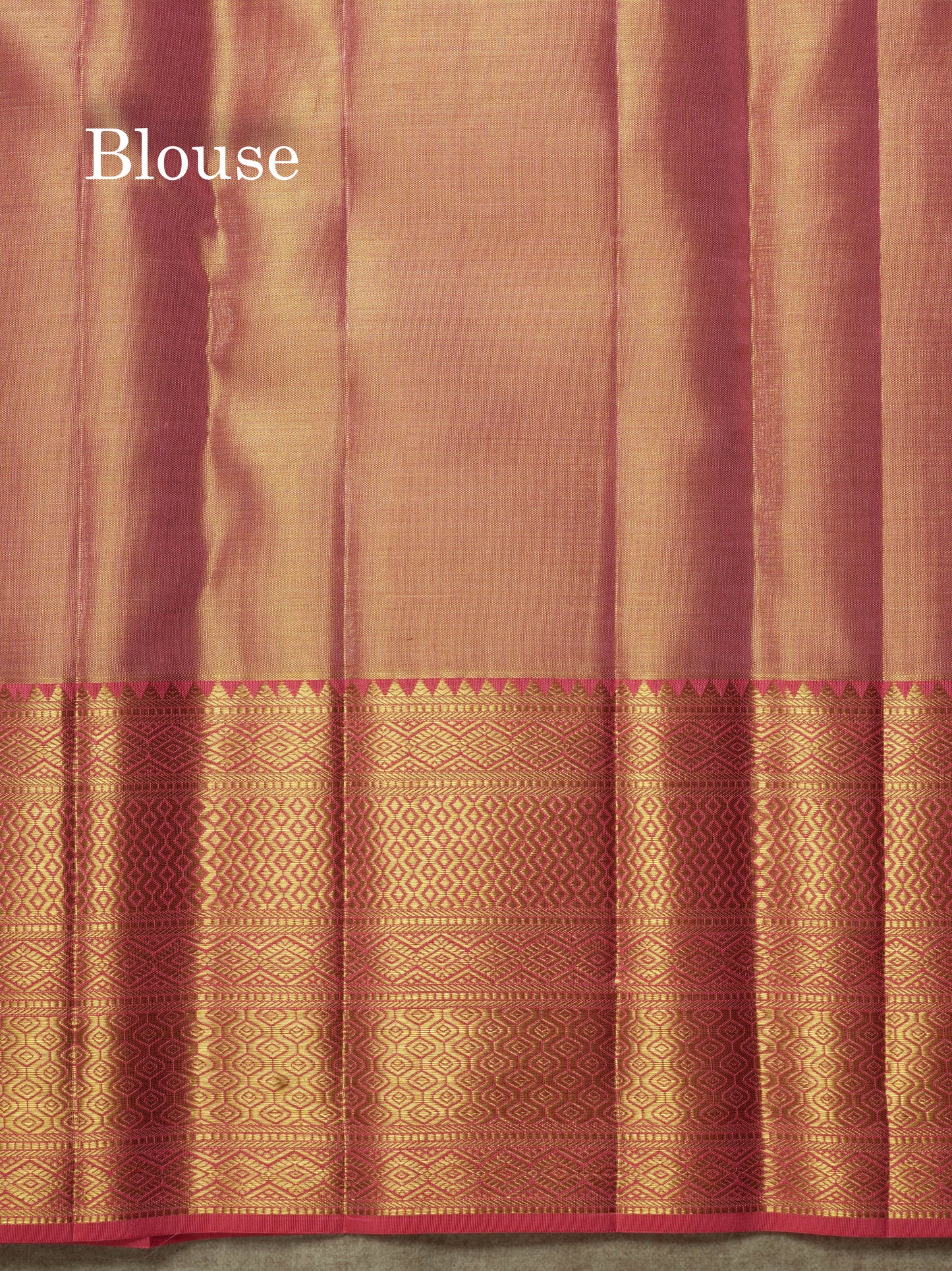 Beautiful Gold Tissue Bridal Pure Kanjivaram Silk Saree With Contrast Pink Traditional Border