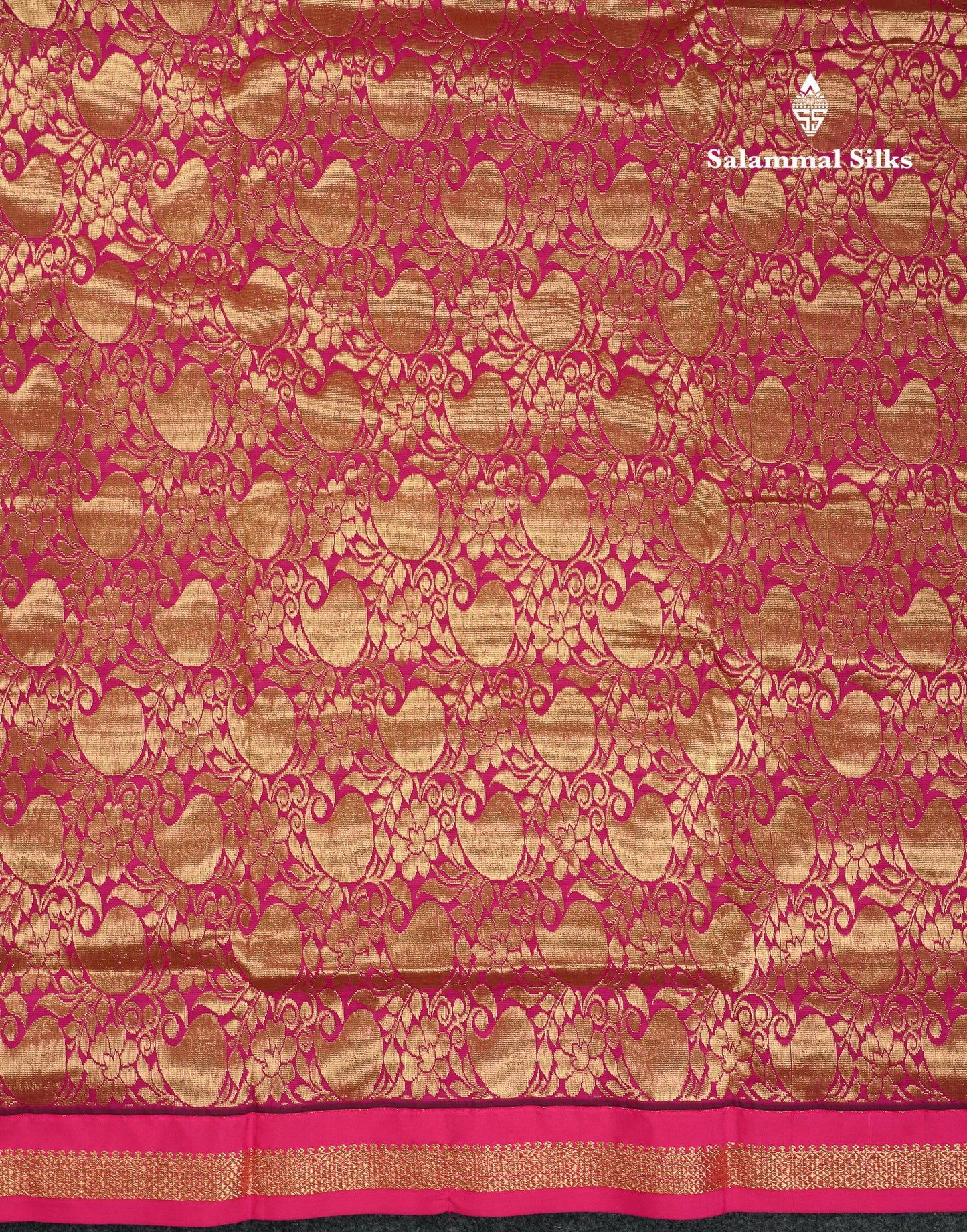 9 Yards Semi Silk Saree Peacock Green With Contrast Pink Traditional Small Border