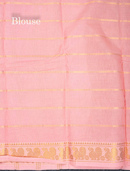 Beautiful Orange Pure Sungudi Cotton Saree With Contrast Baby Pink Traditional Small Border