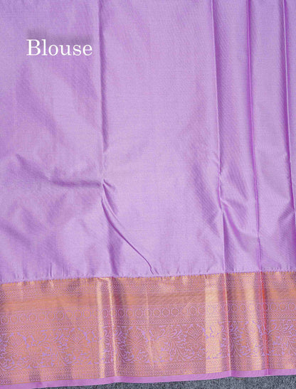 Bridal Semi Silk Saree -  Pastel Blue Colour Body Contrast Light Lavender Traditional Border