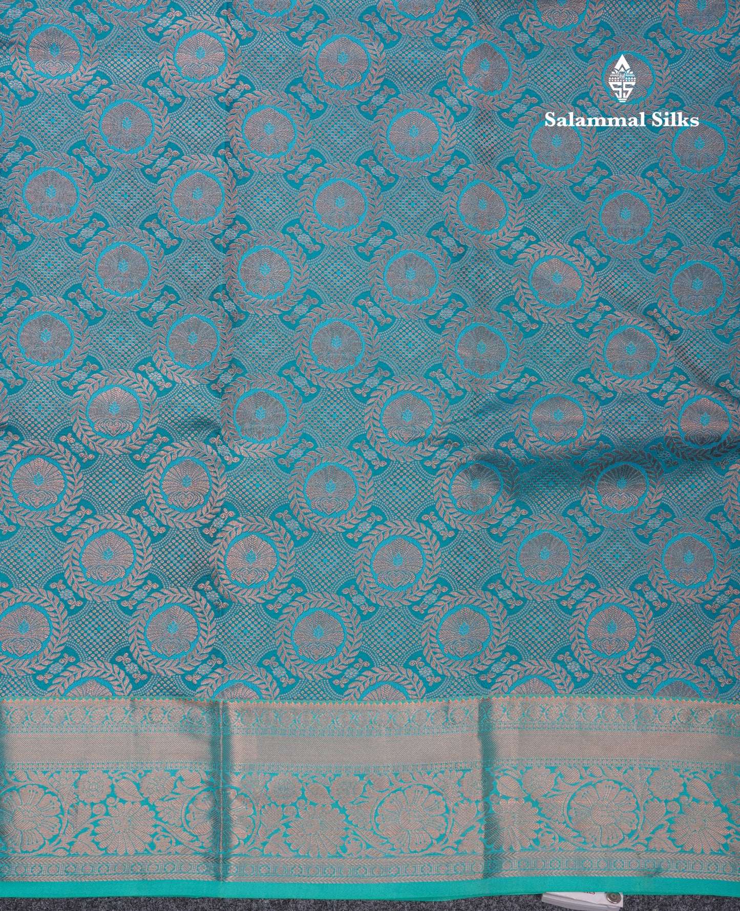 Beautiful Peacock Blue Bridal Pure Mix Silk Saree With Contrast Sapphire Blue Border
