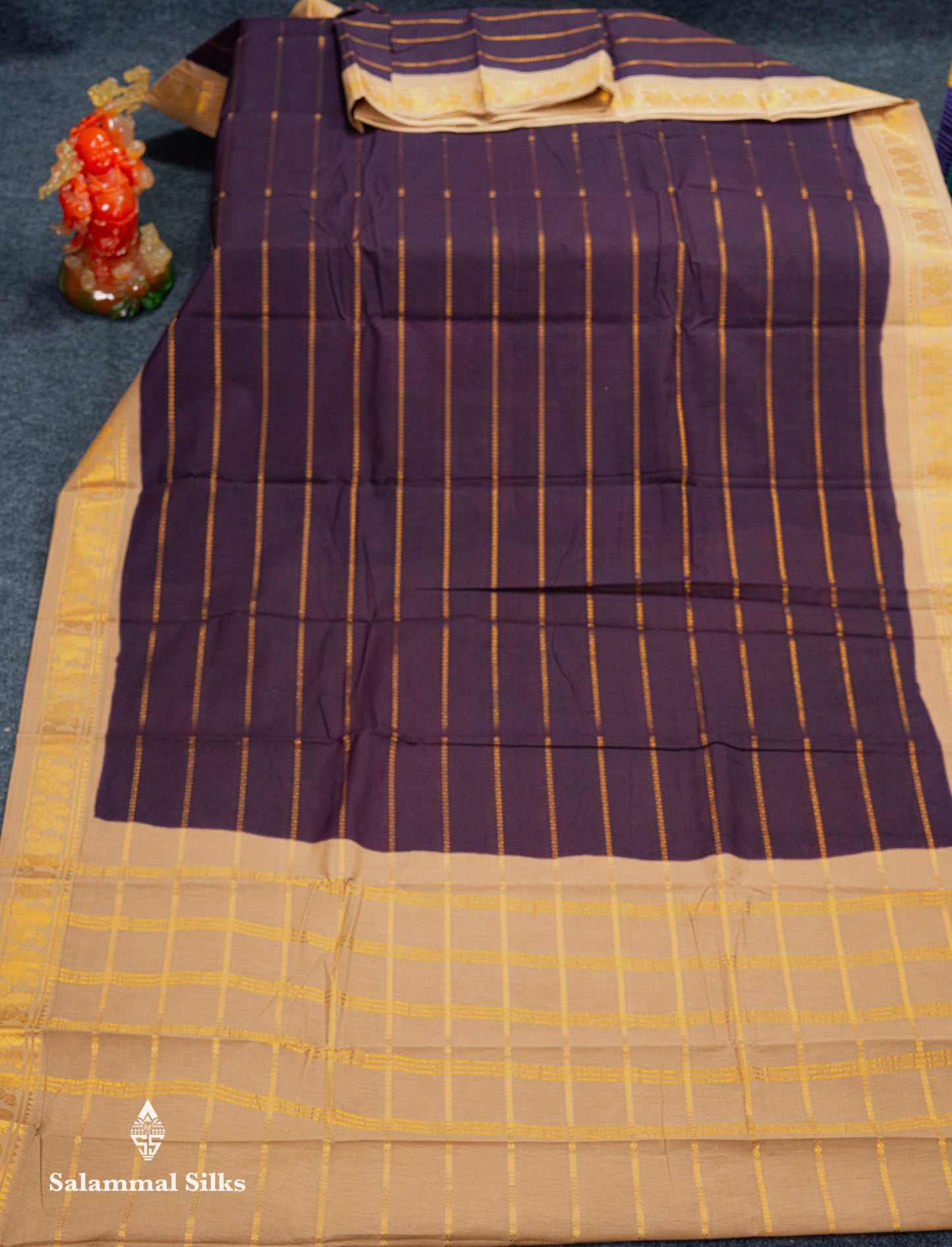 Beautiful Orange Pure Sungudi Cotton Saree With Contrast Baby Pink Traditional Small Border