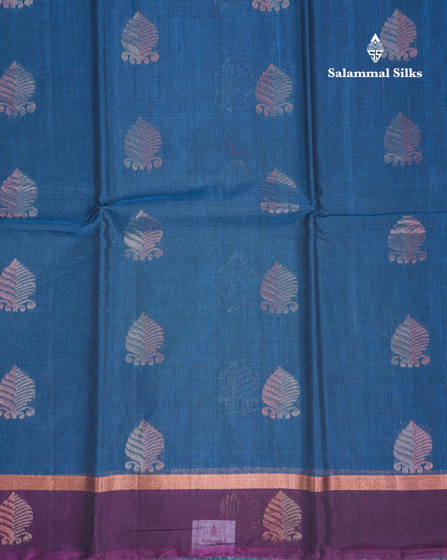 Beautiful Peacock Blue SICO Cotton Saree With Contrast Dark Magenta Blouse