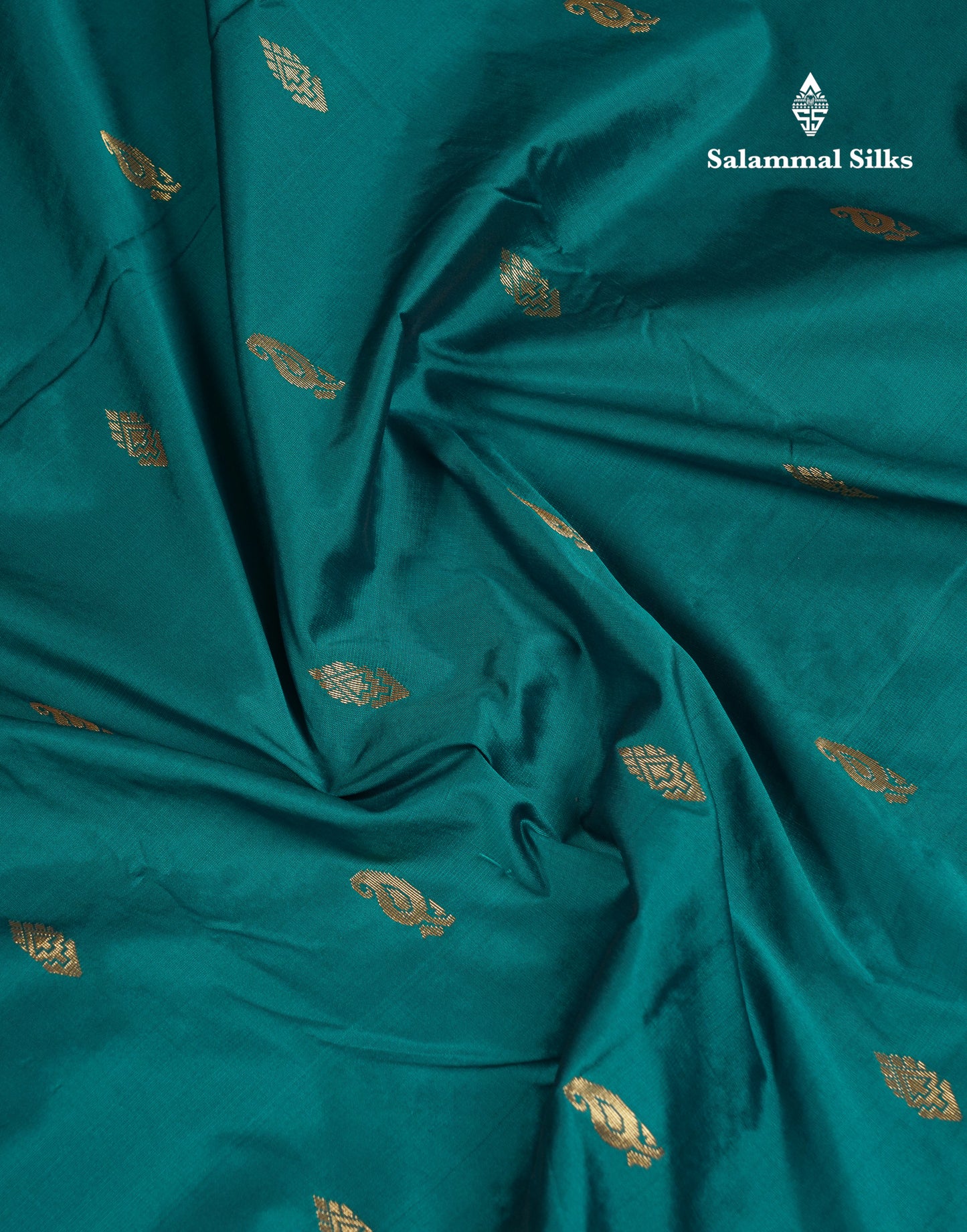 9 Yards Semi Silk Saree Peacock Green With Contrast Pink Traditional Small Border