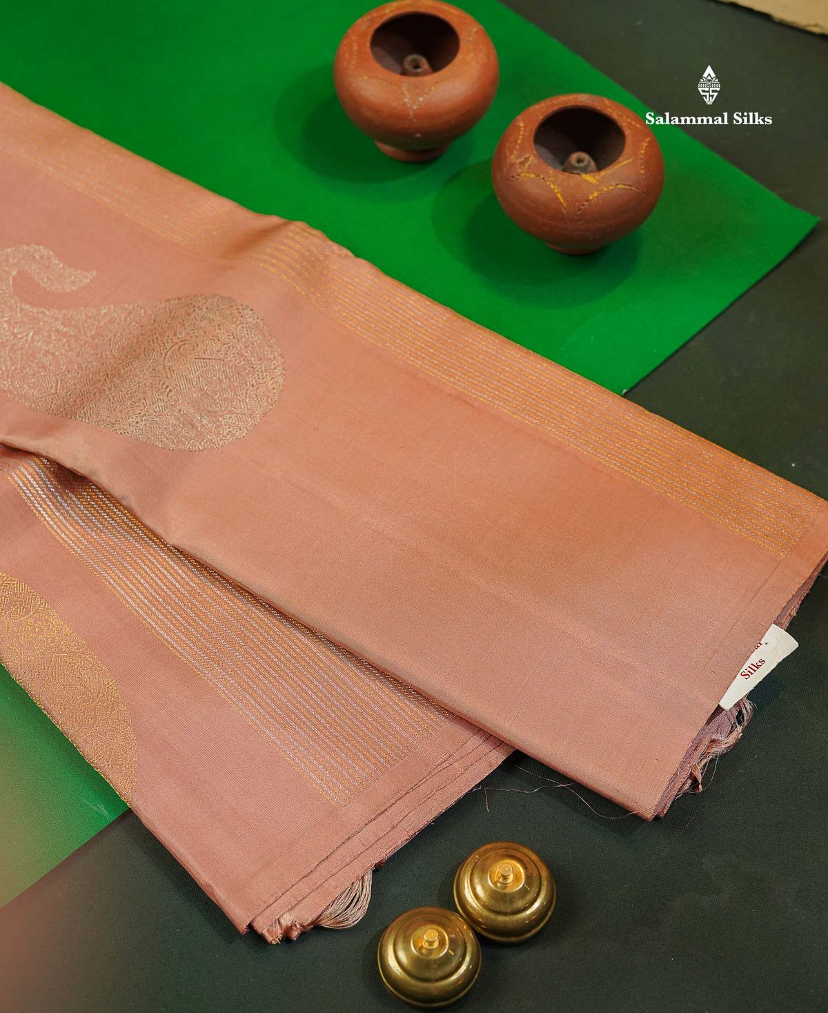 Light Chocolate Pure Kanjivaram Silk Saree With Running Blouse