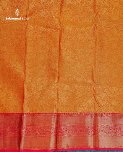 Bridal Semi Silk Saree - Orange Colour Body With Contrast Chilly Red Evening Morning Border