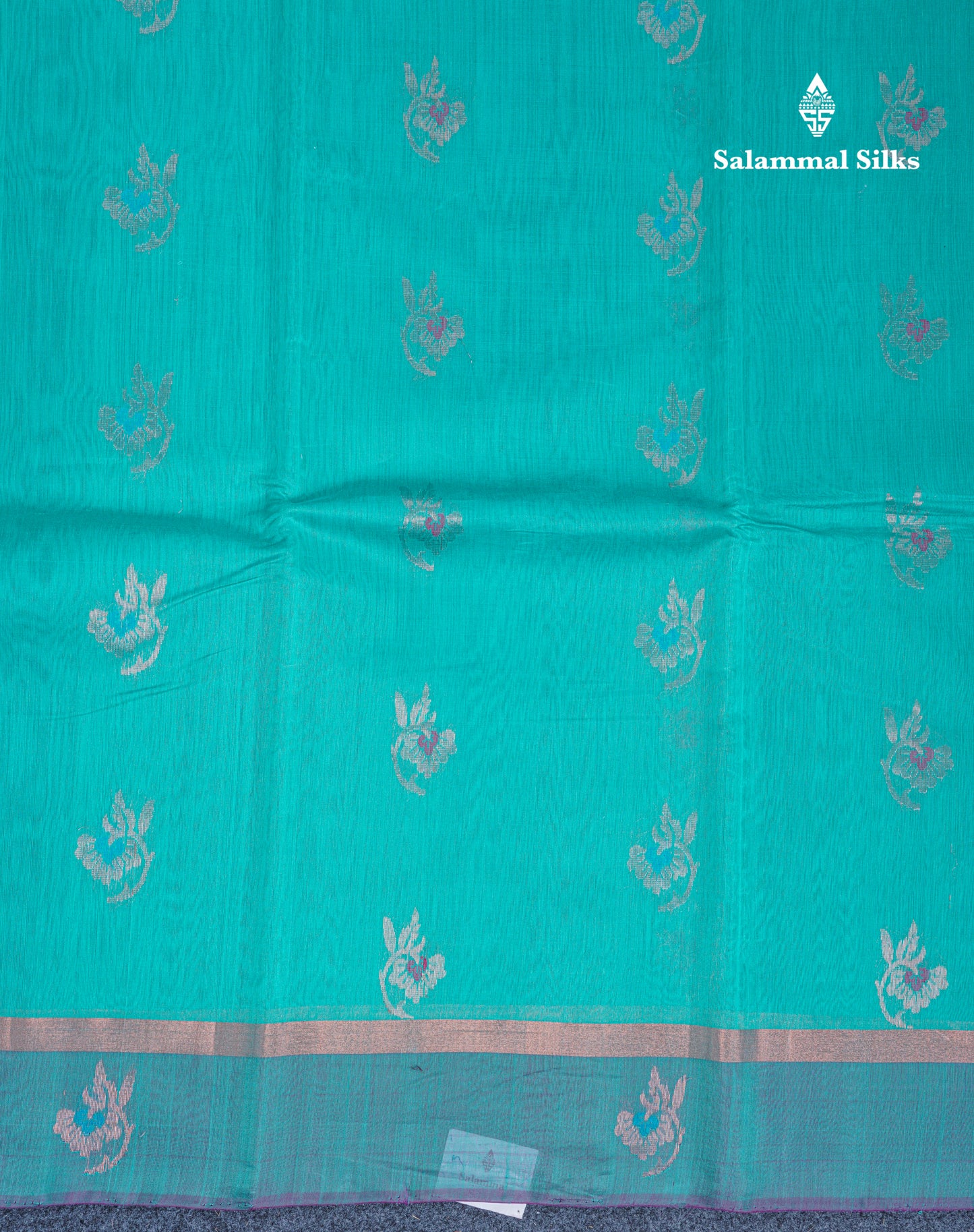 Beautiful Sapphire Blue SICO Cotton Saree With Contrast Dark Magenta Blouse
