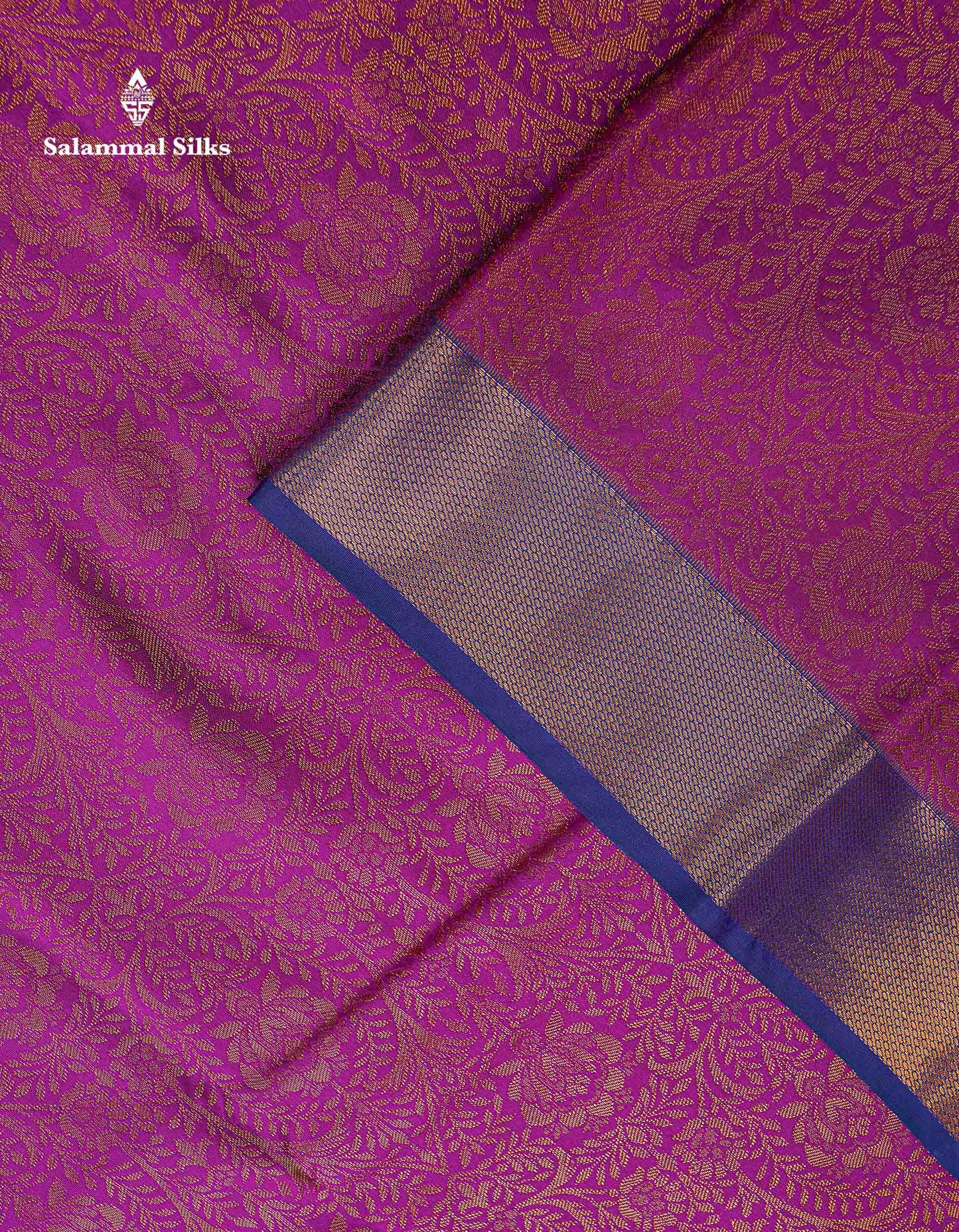 Bridal Semi Silk Saree - Magenta Colour Body With Contrast Violet Evening Morning Border