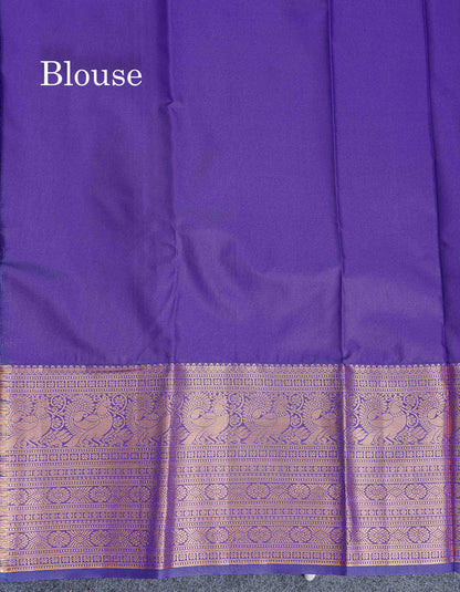 Bridal Semi Silk Saree - Magenta Colour Body With Contrast Violet Evening Morning Border