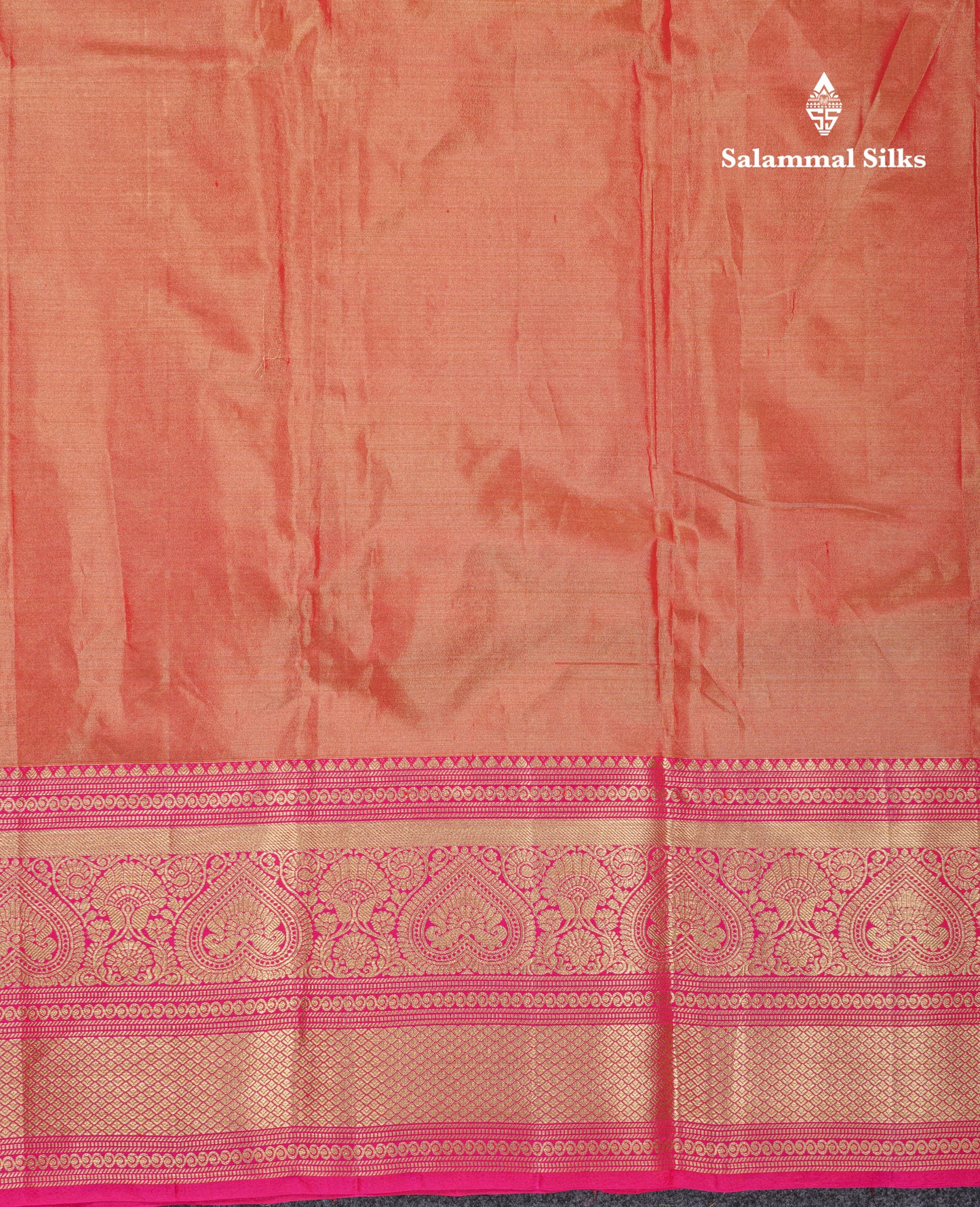 Beautiful Gold Checks Tissue Bridal Pure Mix Silk Saree With Contrast Pink Traditional Evening Morning Border