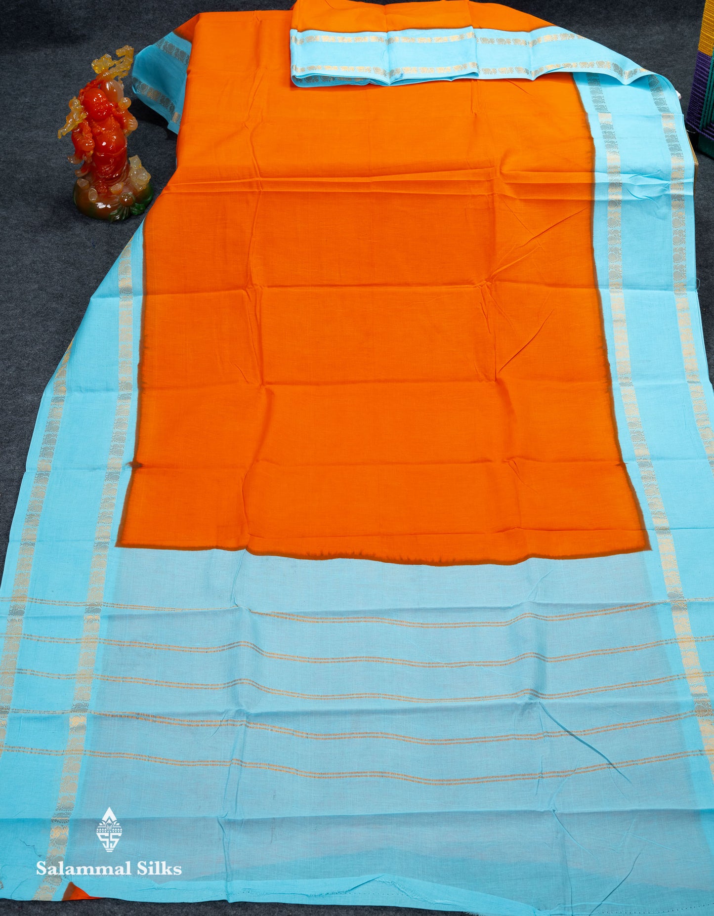 Beautiful Mustard Yellow Sungudi Cotton Saree With Contrast Dark Bottle Green Traditional Gap Border