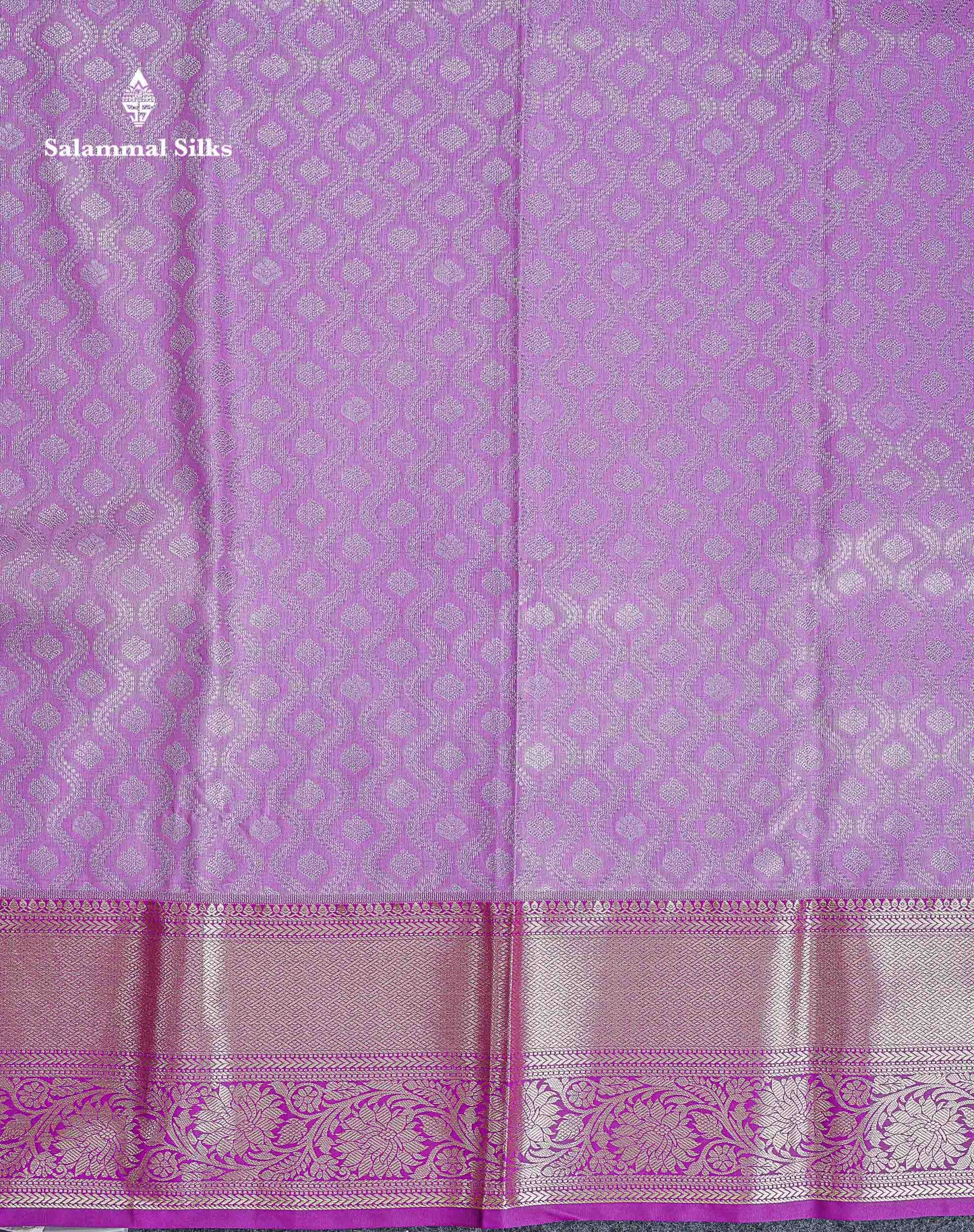 Bridal Semi Silk Saree -  Light Pink Colour Body With Contrast Vadamalli Traditional Border