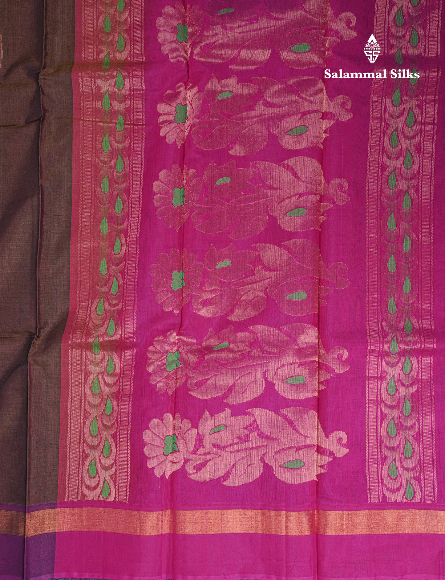 Olive Mustard Yellow Beautiful SICO Cotton Saree With Magenta Border