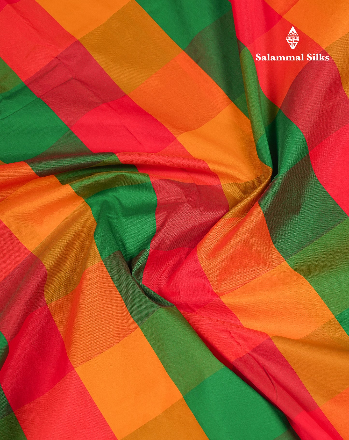 9 Yards Semi Silk Saree Paalum Pazham Checks With Contrast Maroon Traditional Border