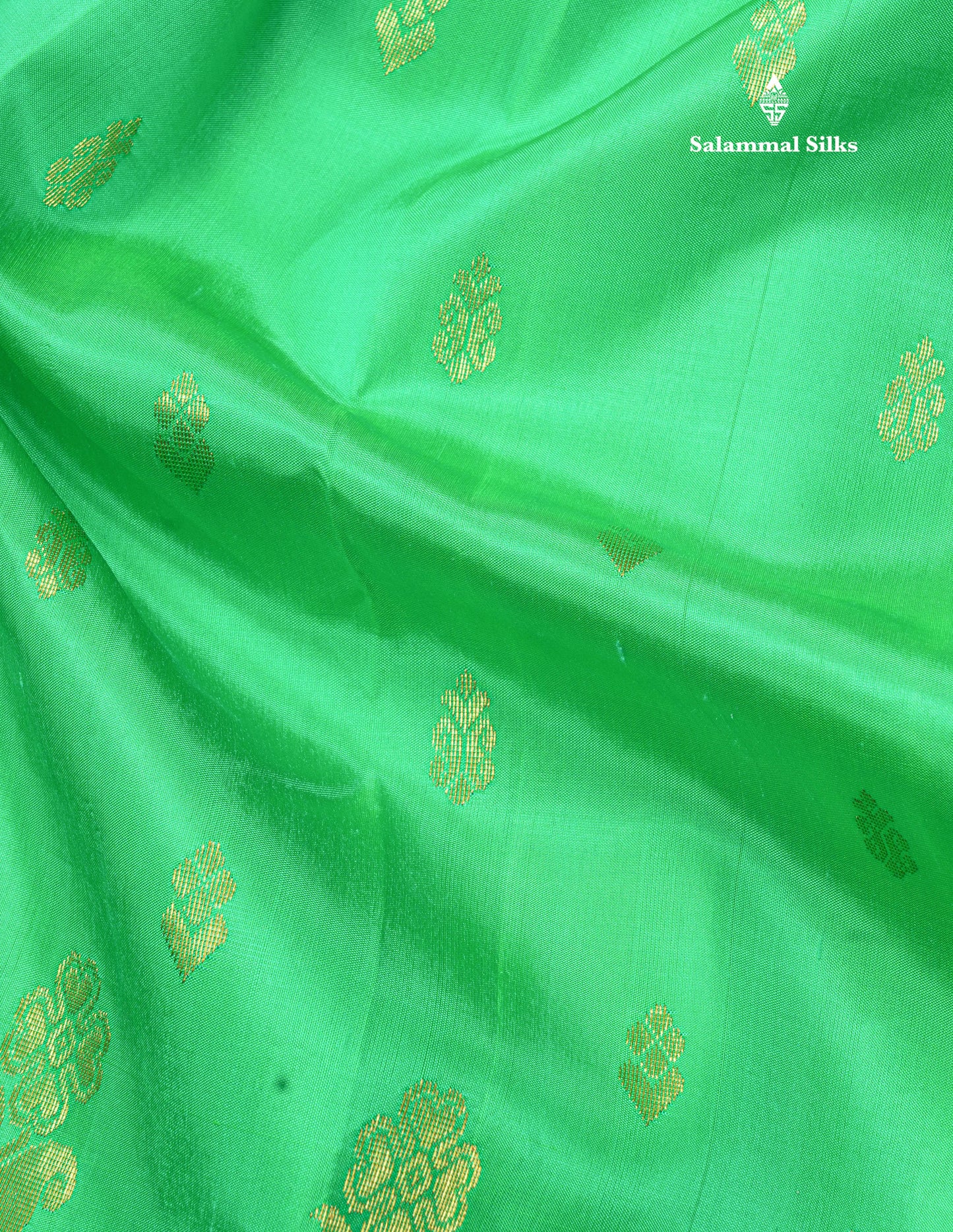 Light Green Pure Kanjivaram Silk Saree With One Side Traditional Border