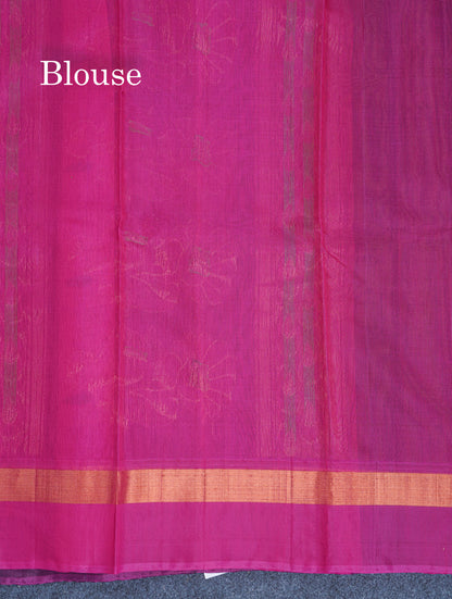 Olive Mustard Yellow Beautiful SICO Cotton Saree With Magenta Border