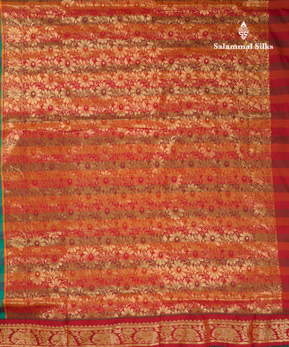 10 Yards Art Silk Saree Paalum Pazham Checks with Contrast Maroon Traditional Border