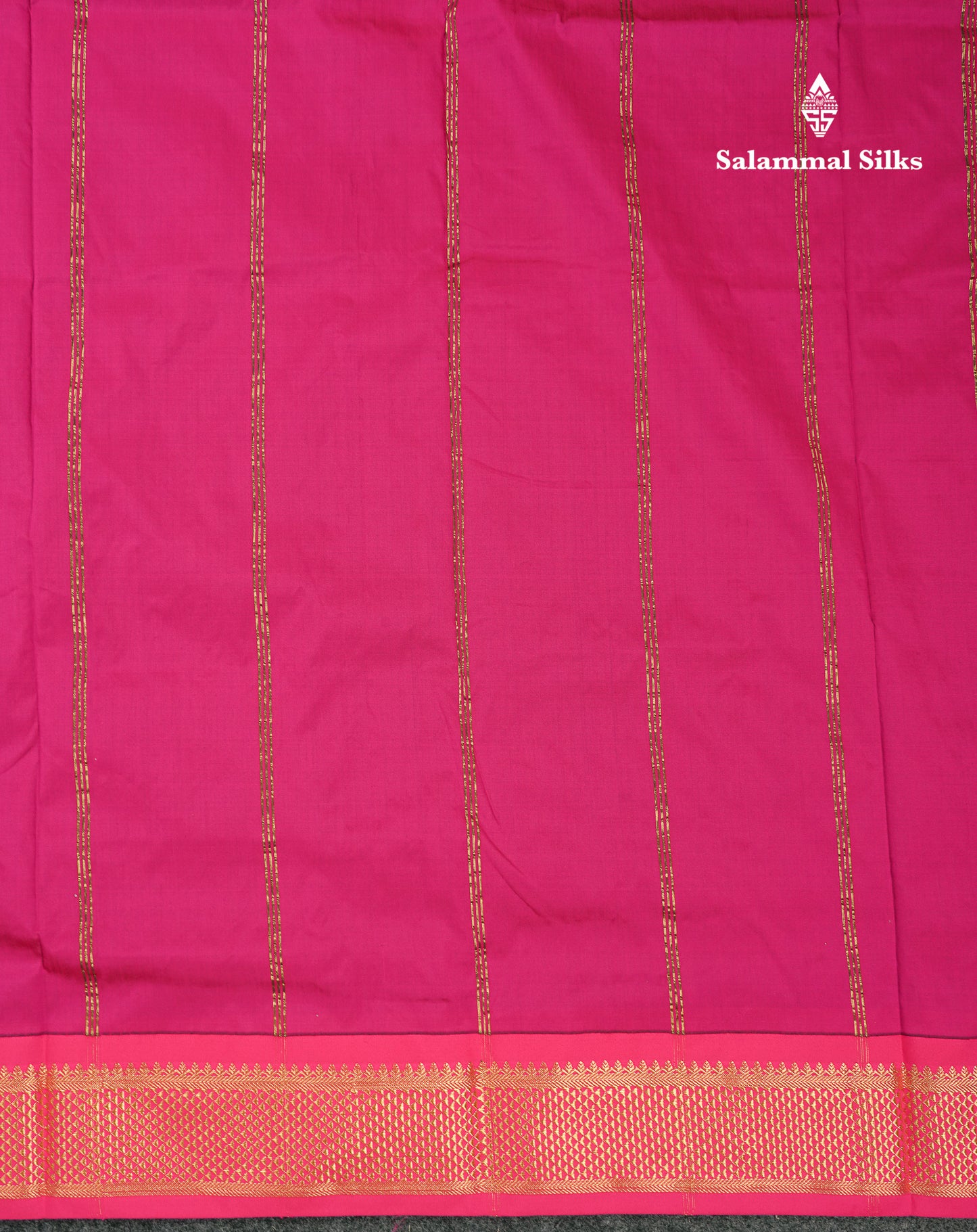 9 Yards Semi Silk Saree Peacock Green With Contrast Pink Traditional Border