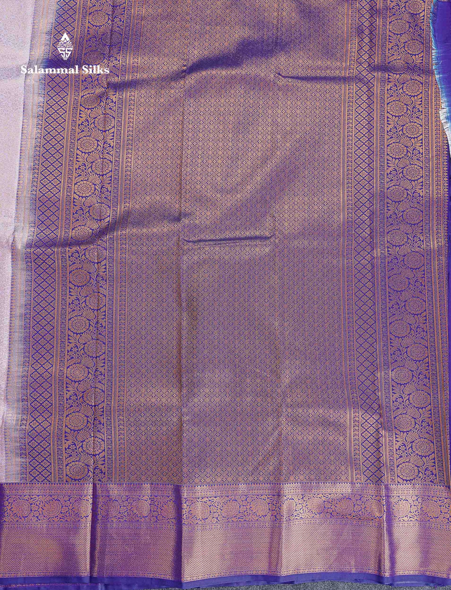 Bridal Semi Silk Saree -  Pastel Pink Colour Body With Contrast Navy Blue Evening Morning Border
