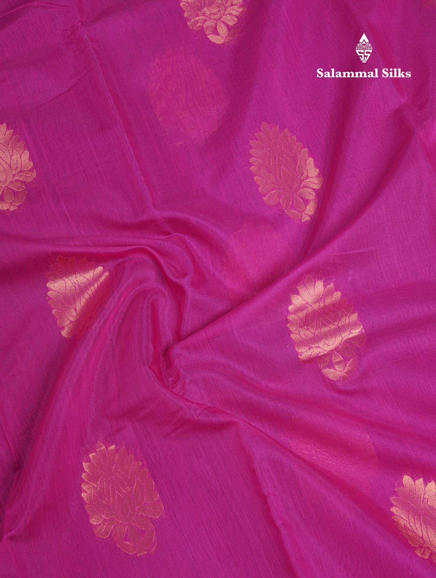 Beautiful Pink SICO Cotton Saree With Contrast Sapphire Blue Blouse