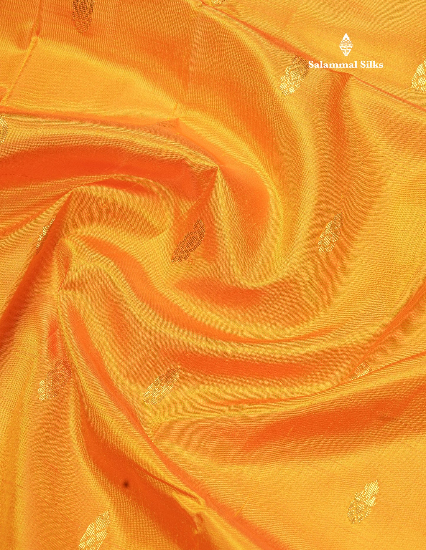 Mango Yellow Pure Kanjivaram Silk Saree With One Side Small Traditional Border