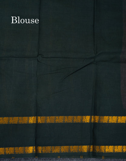 Beautiful Mustard Yellow Sungudi Cotton Saree With Contrast Dark Bottle Green Traditional Gap Border