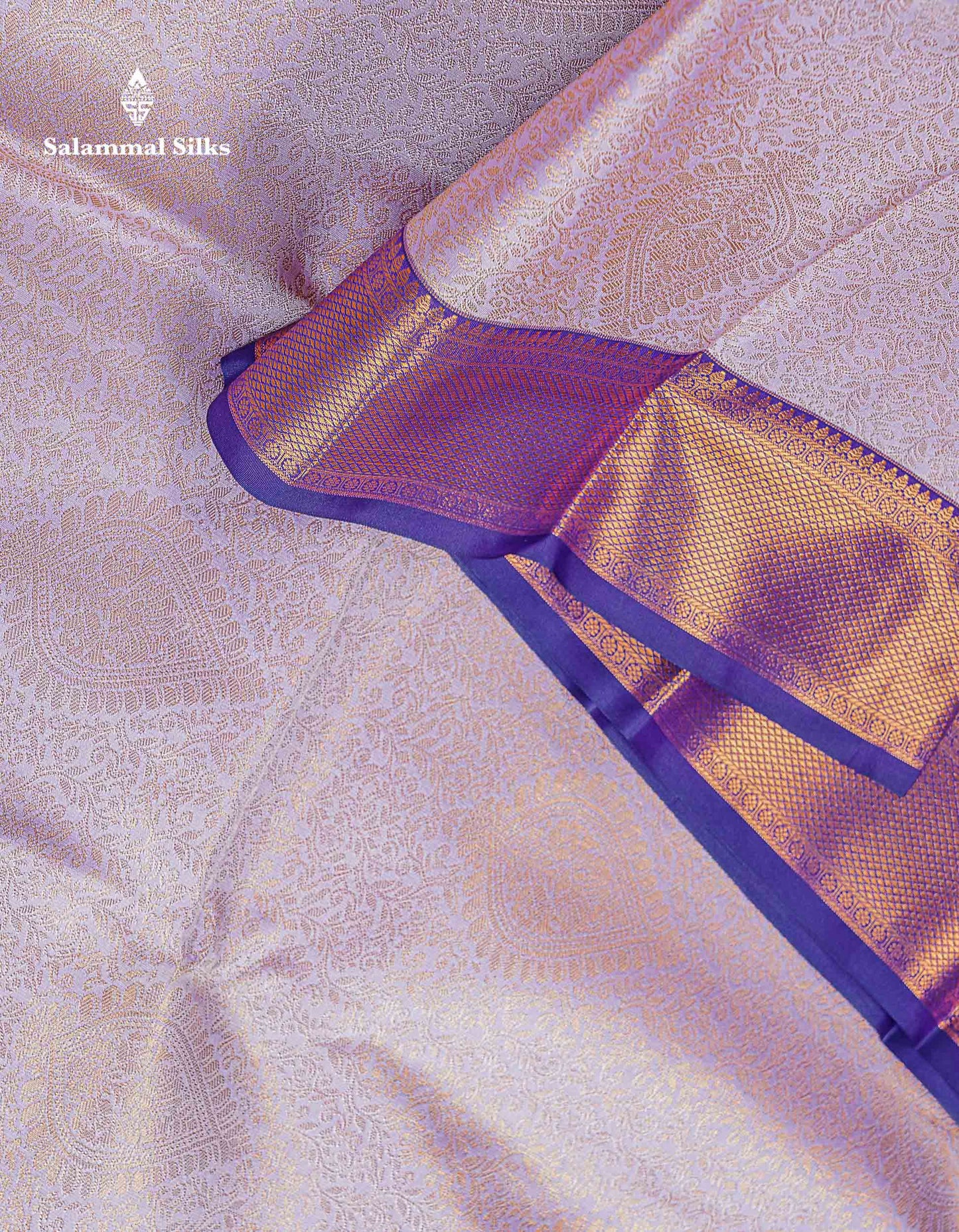 Bridal Semi Silk Saree -  Pastel Pink Colour Body With Contrast Navy Blue Evening Morning Border