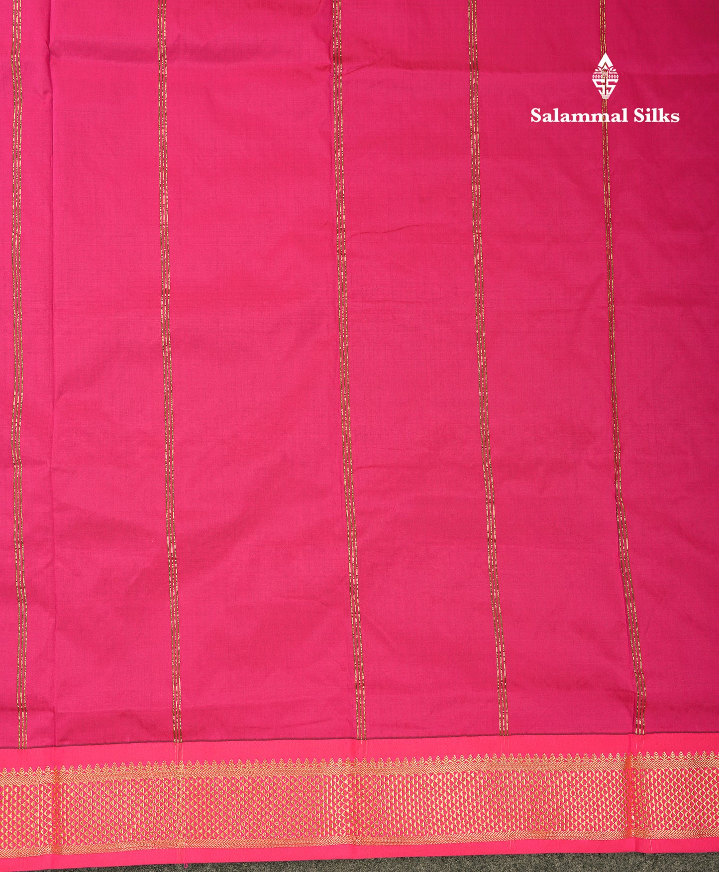 9 Yards Semi Silk Saree Peacock Green With Contrast Pink Traditional Border