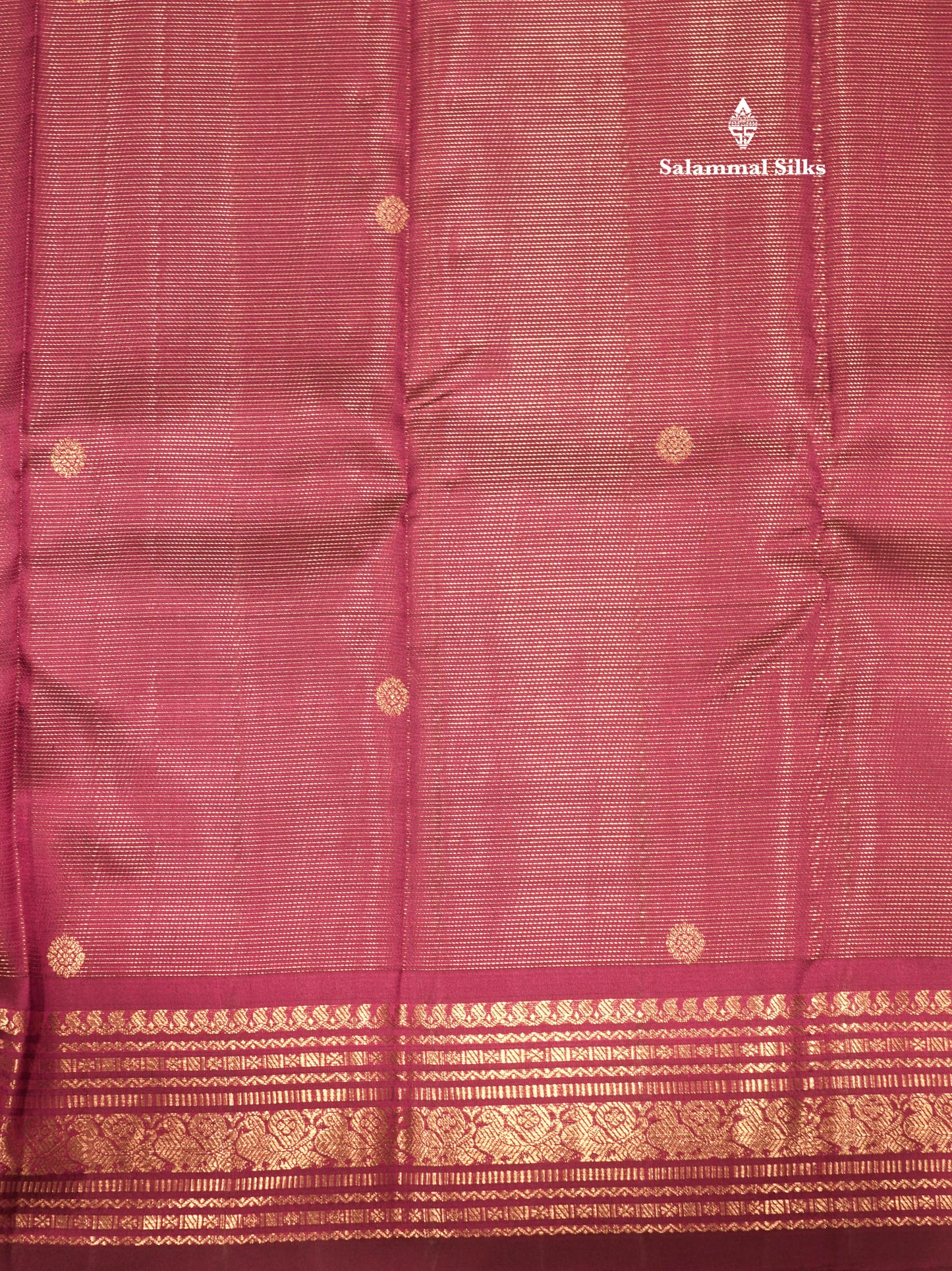 Magenta Colour Vaira Oosi Pure Kanjivaram Silk Saree with Gold Zari Border