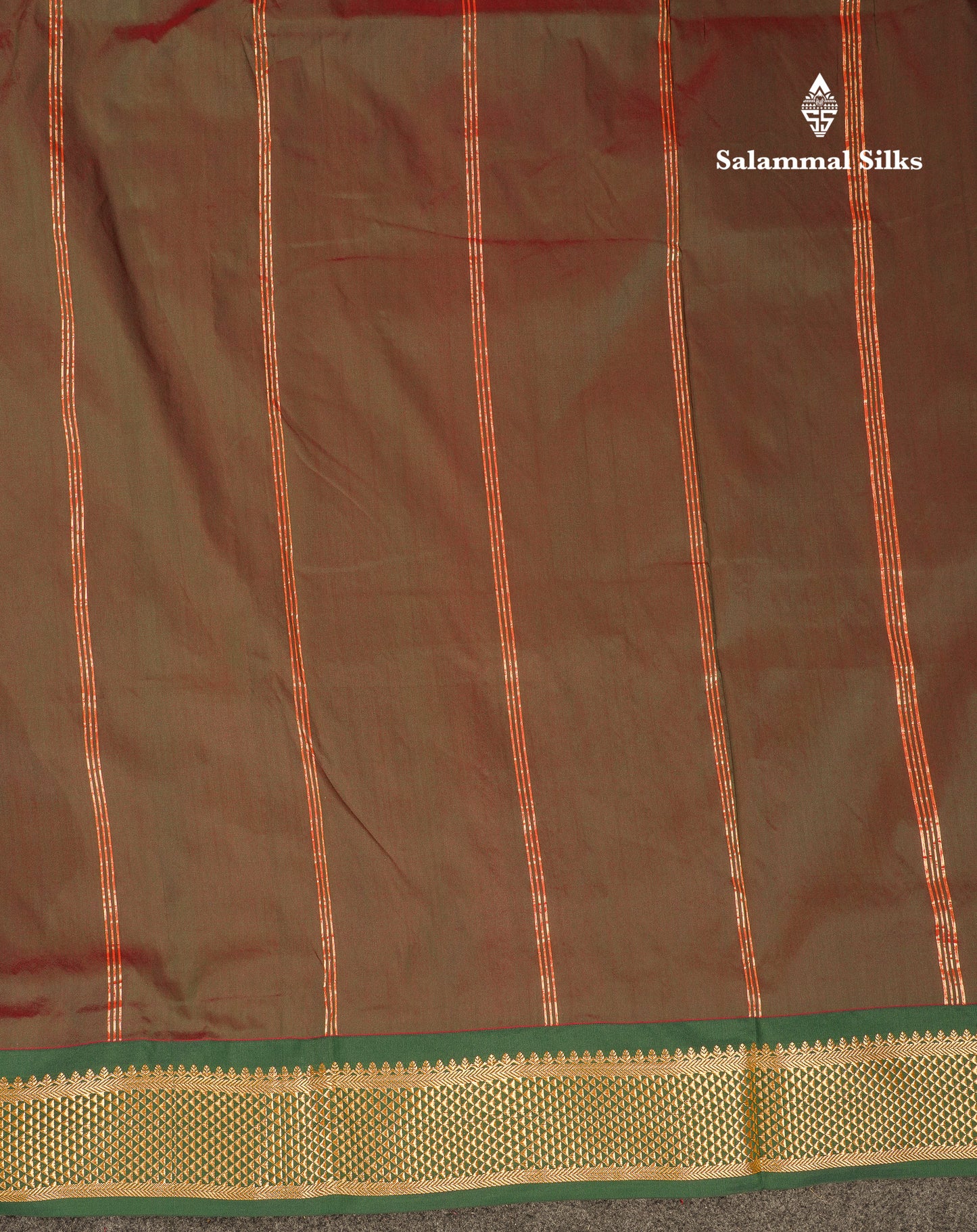 9 Yards Semi Silk Saree Peacock Green With Contrast Pink Traditional Border