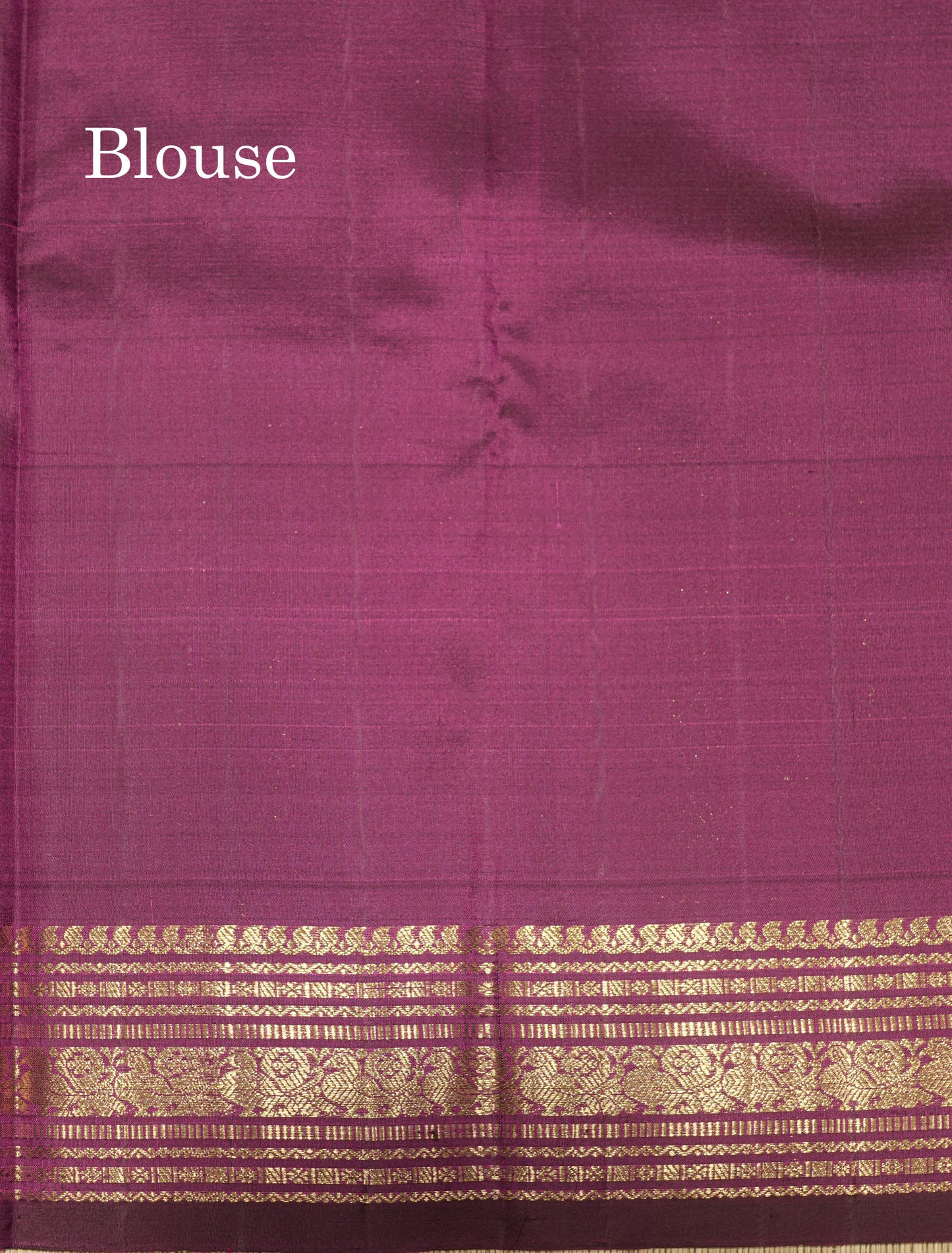 Magenta Colour Vaira Oosi Pure Kanjivaram Silk Saree with Gold Zari Border